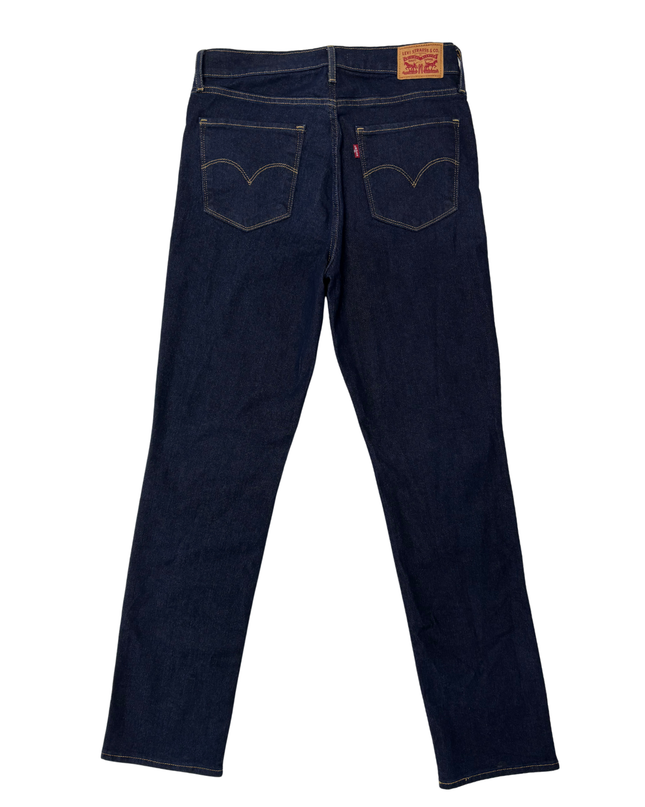 Levi's 724 High-Rise Straight Indigo Blue Denim Jeans - M | Waist: 30"