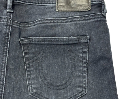 True Religion Dark Gray Halle Mid Rise Super Skinny Jeans