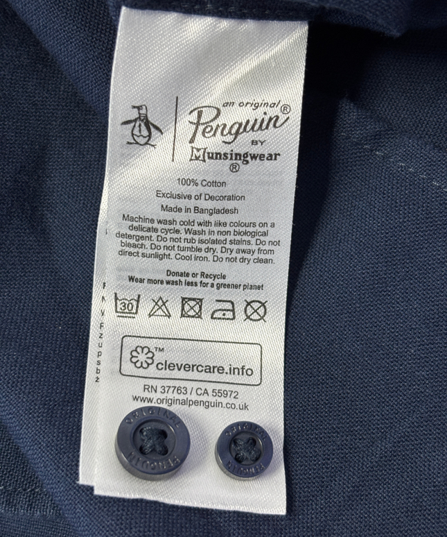 Original Penguin Navy Blue Long-Sleeve Button-Down Shirt