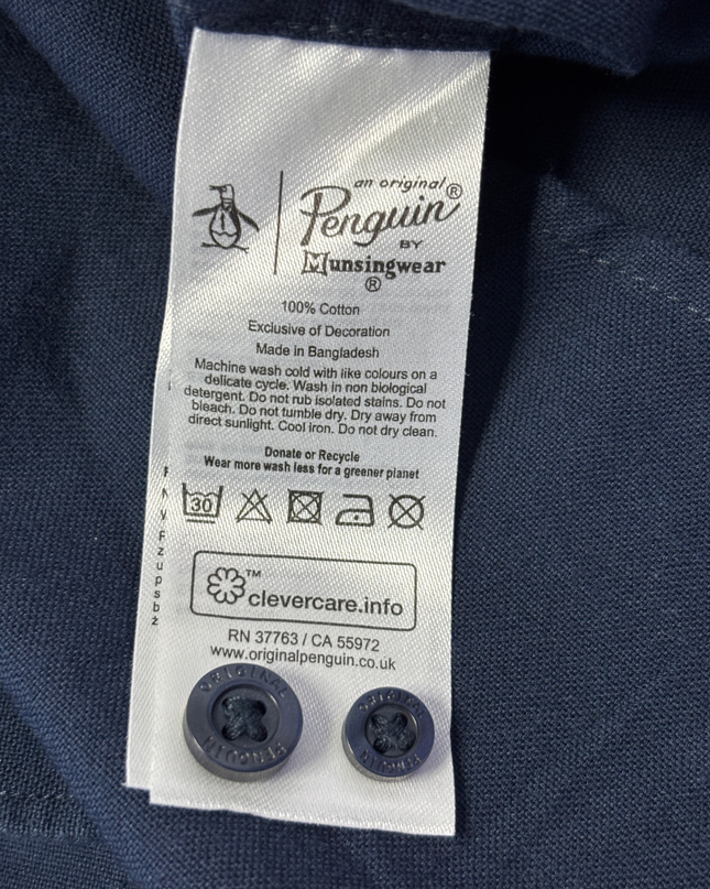 Original Penguin Navy Blue Long-Sleeve Button-Down Shirt
