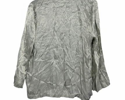 Oysho Sage Green Silky Viscose Button-Down Blouse W/Tags