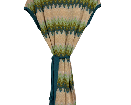 Missoni Green Zigzag Knit Tie-Waist Overcoat W/Tags