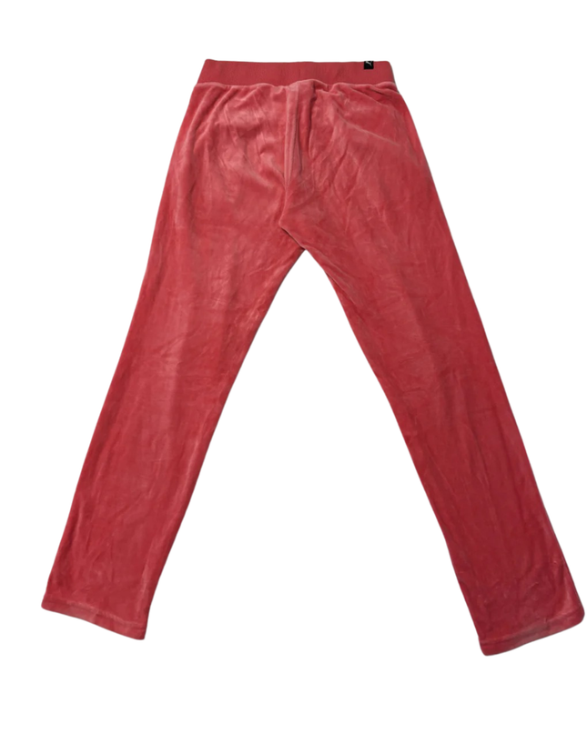 Puma Pink Velour Embroidered Crest Track Pants