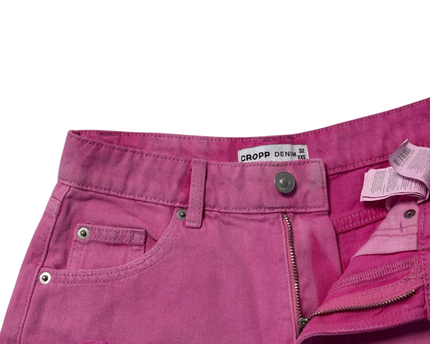 Cropp Vibrant Pink Distressed Denim Shorts W/Tags