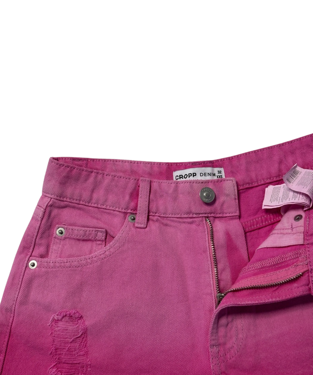 Cropp Vibrant Pink Distressed Denim Shorts W/Tags