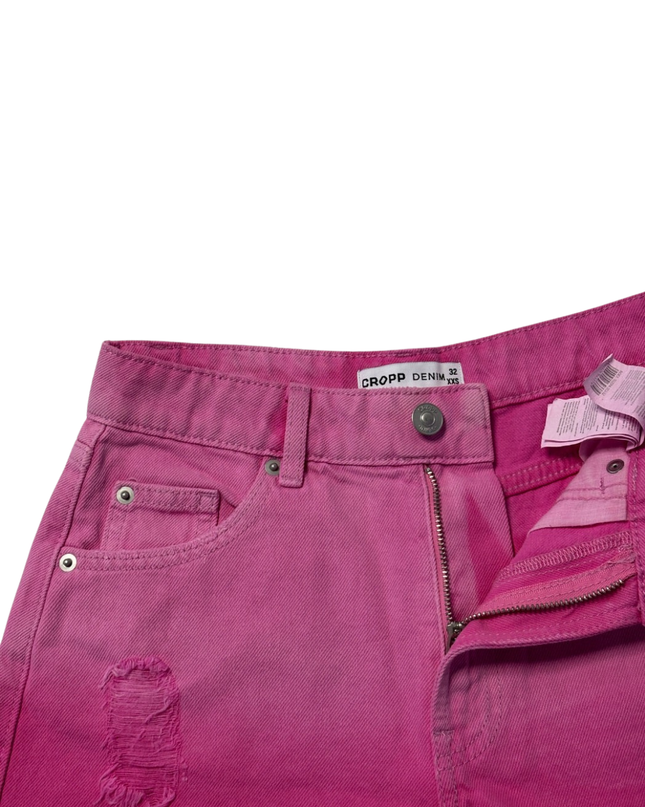 Cropp Vibrant Pink Distressed Denim Shorts W/Tags