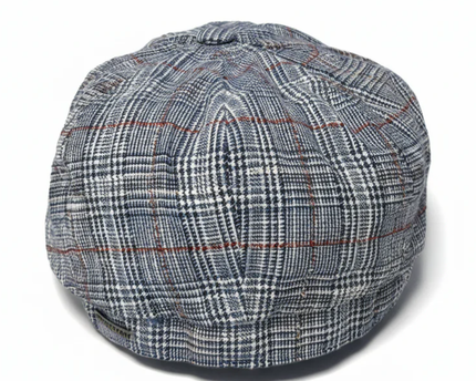 Stetson Blue Checkered Newsboy Cap