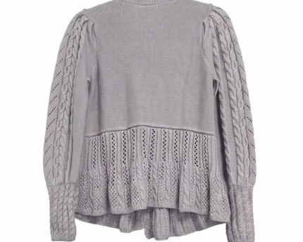 River Island Purple Cable Knit Jewel Button Peplum Cardigan W/Tags