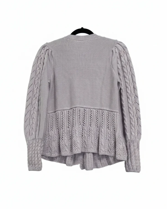 River Island Purple Cable Knit Jewel Button Peplum Cardigan W/Tags