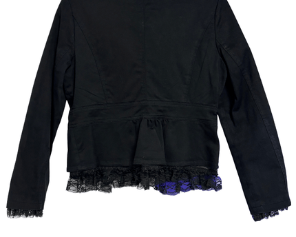Ceres Black Lace Pearl Embellished Fashion Jacket