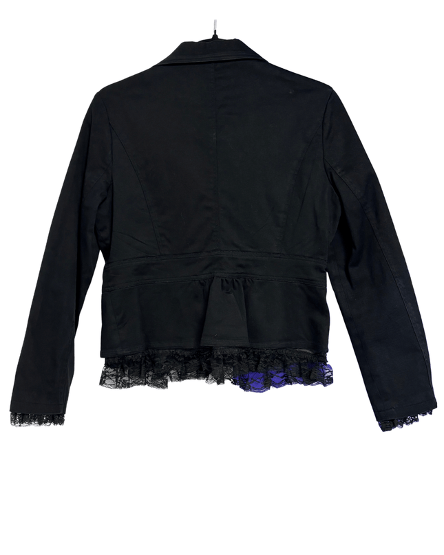 Ceres Black Lace Pearl Embellished Fashion Jacket
