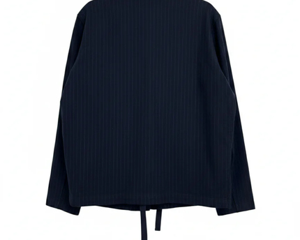 Stradivarius Navy Blue Pinstripe Utility Shirt Jacket
