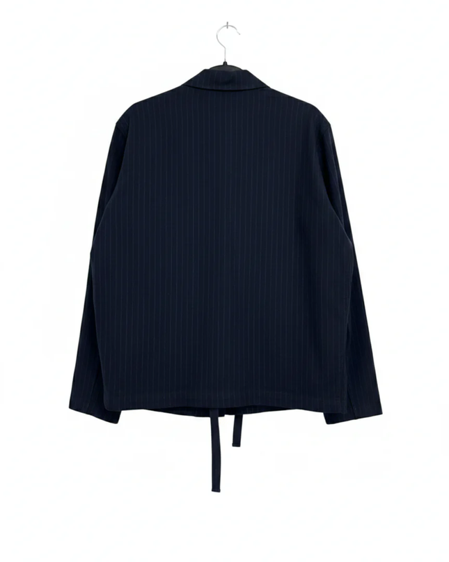 Stradivarius Navy Blue Pinstripe Utility Shirt Jacket