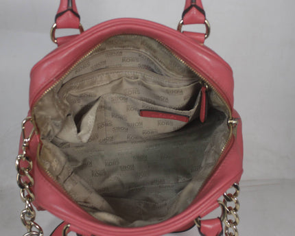 Michael Kors Pink Pebbled Leather Tassel Satchel Bag