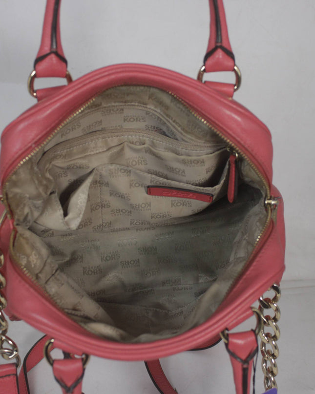 Michael Kors Pink Pebbled Leather Tassel Satchel Bag
