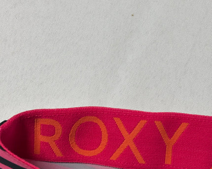 Roxy Pink/Black Striped Tropical Detail Athletic Leggings