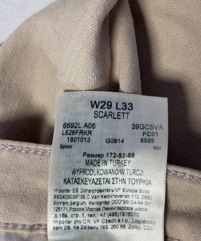 Lee Beige Scarlett Slim Fit Stretch Jeans