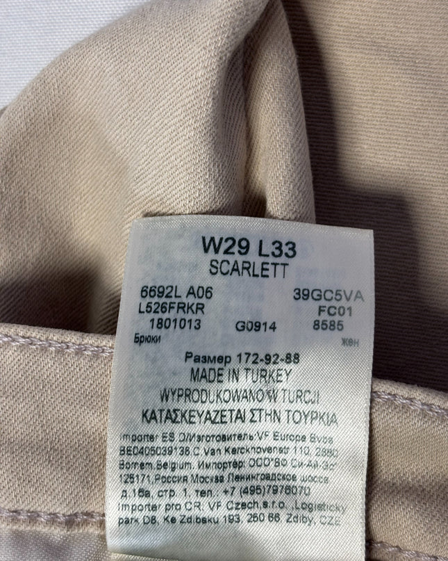 Lee Beige Scarlett Slim Fit Stretch Jeans