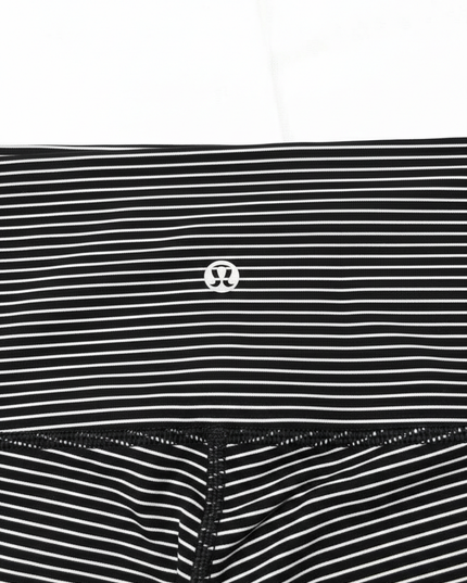Lululemon Wunder Under High-Rise Crop Parallel Stripe Black White Leggings