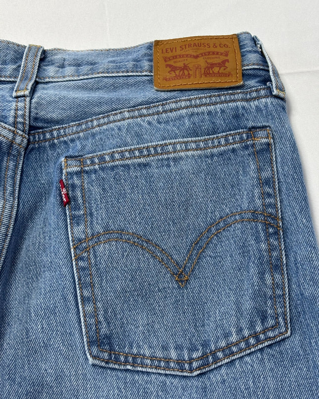 Levi's Blue Wedgie Straight Raw Hem Jeans