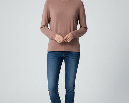 Burberry Dusty Rose Fine Knit Crew Neck Sweater