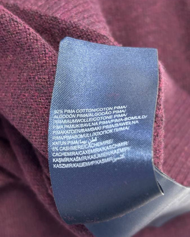 Tommy Hilfiger Maroon V-Neck Pima Cotton Cashmere Sweater