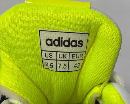 Adidas White Three-Stripes Cricket Shoes