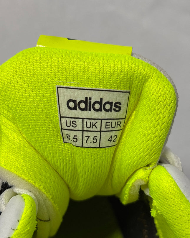 Adidas White Three-Stripes Cricket Shoes