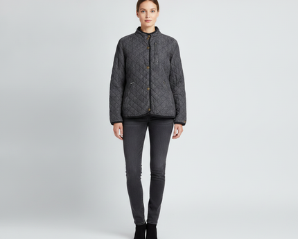 Jeans Co. Ralph Lauren Grey Quilted Denim Jacket