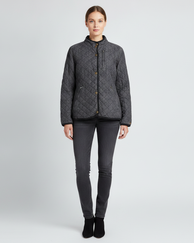 Jeans Co. Ralph Lauren Grey Quilted Denim Jacket