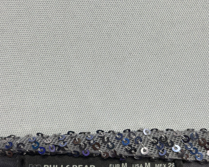 Pull & Bear Silver Sequin One-Shoulder Maxi Dress