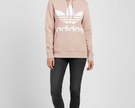 Adidas Pink Trefoil Graphic Pullover Hoodie