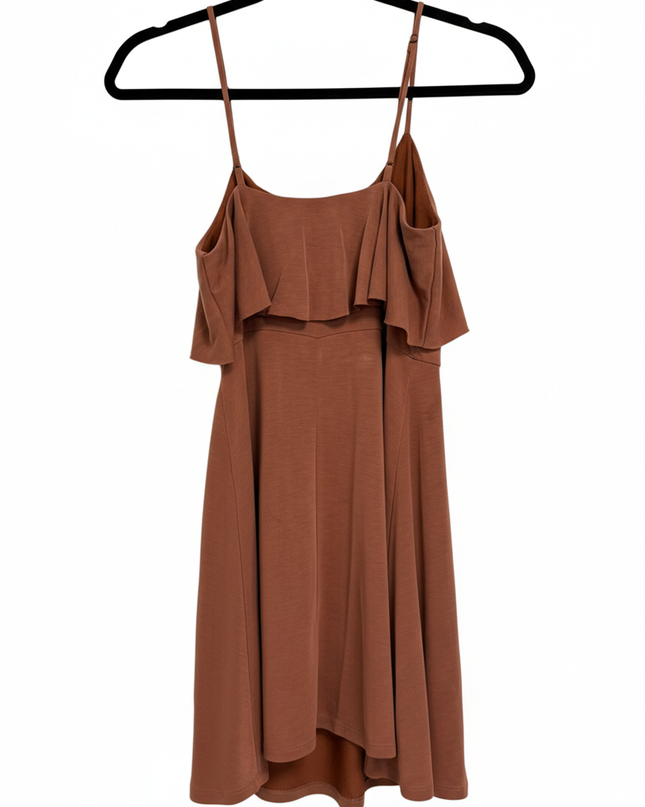 Forever 21 Brown Ruffle Bodice Mini Dress