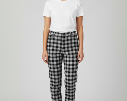 Hollister Black & White Plaid Ultra High-Rise Advanced Stretch Pants