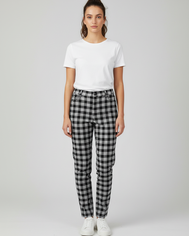 Hollister Black & White Plaid Ultra High-Rise Advanced Stretch Pants