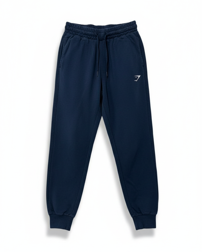 Gymshark Crest Navy Blue Tapered Joggers Sweatpants