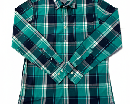 Tommy Hilfiger Green Plaid Custom Fit Long Sleeve Button-Down Shirt