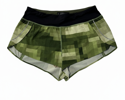 Lululemon Green Camo Pixelated Digital Print Sports Shorts