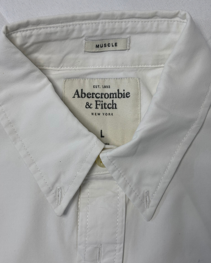Abercrombie & Fitch Muscle Fit White Button-Down Shirt - M