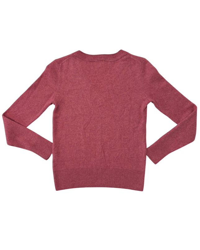 John Lewis & Partners Rose Pink V-Neck Wool Blend Sweater