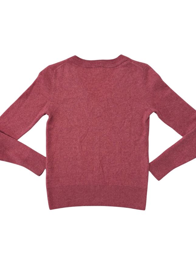 John Lewis & Partners Rose Pink V-Neck Wool Blend Sweater