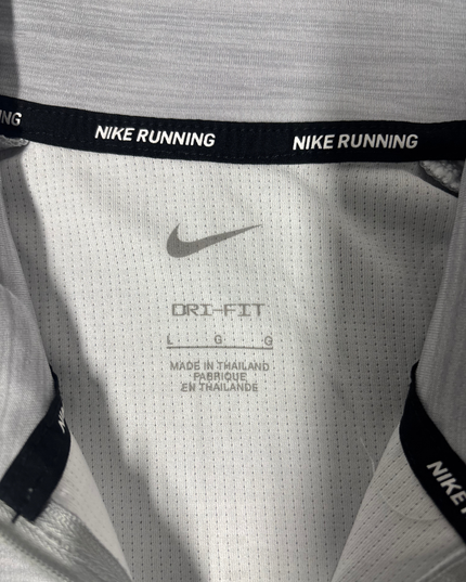 Nike Running Dri-FIT Heather Grey Half-Zip Performance Long Sleeve Top - M