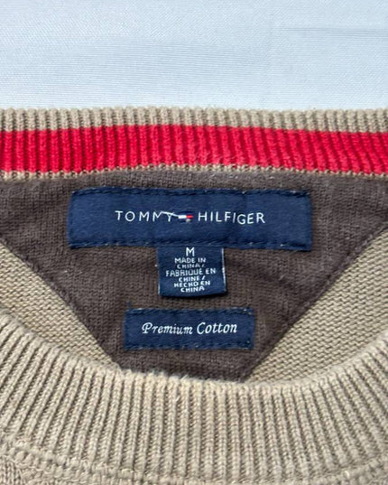 Tommy Hilfiger Tan Premium Cotton Crewneck Sweater