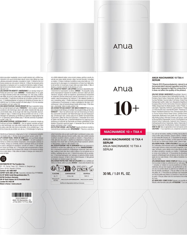 Anua Niacinamide 10% + TXA 4% Serum 30ml