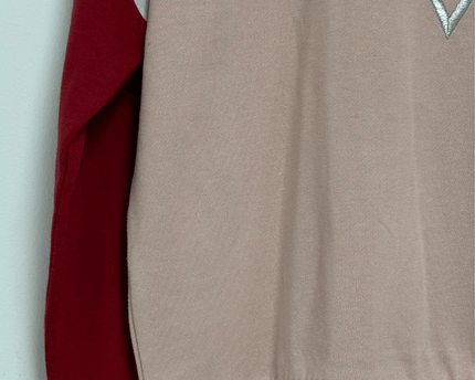 Guess Los Angeles Embroidered Logo Dusty Rose Colorblock Sweatshirt