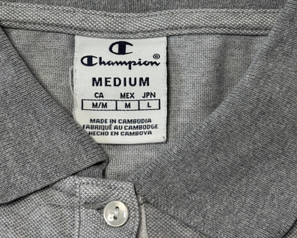 Champion Heather Grey Slim Fit Short Sleeve Polo Shirt