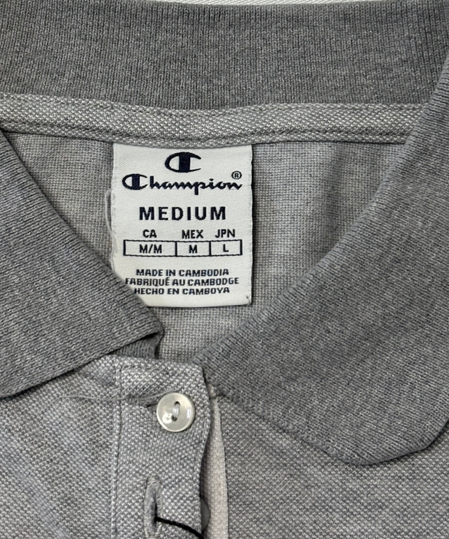 Champion Heather Grey Slim Fit Short Sleeve Polo Shirt