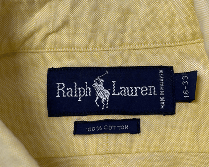 Ralph Lauren Short Sleeve Button Down Yellow Oxford Shirt
