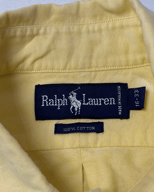 Ralph Lauren Short Sleeve Button Down Yellow Oxford Shirt