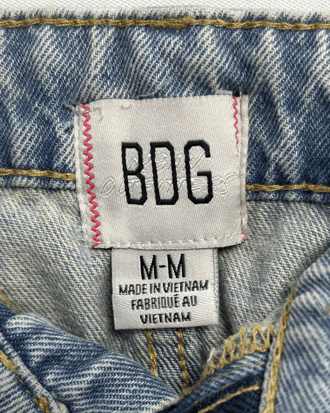 BDG Paneled Light Wash Flared Denim Maxi Skirt